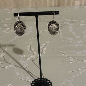 White Topaz sterling silver earrings